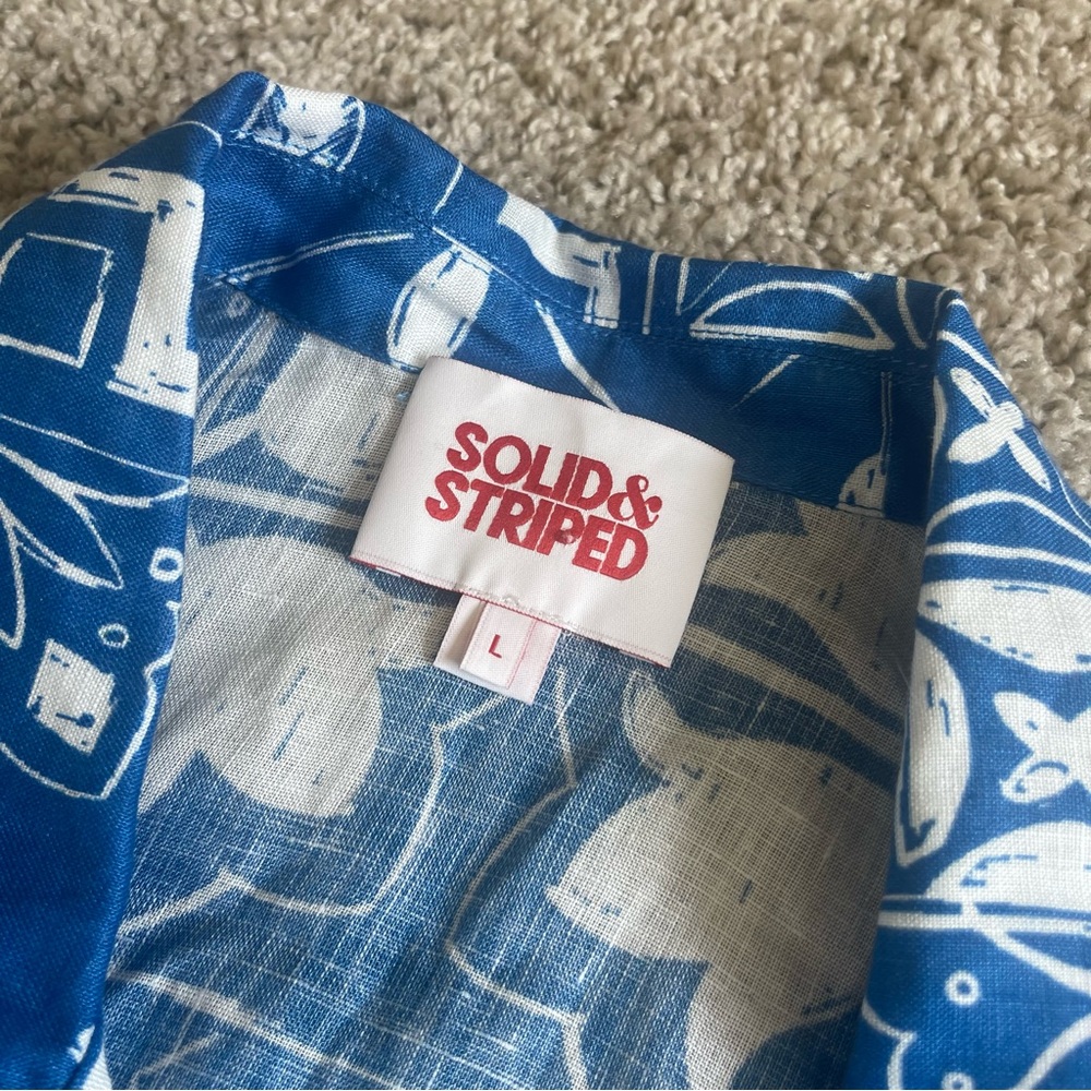 Solid & Striped Geometric Pattern Short Sleeve Li… - image 3